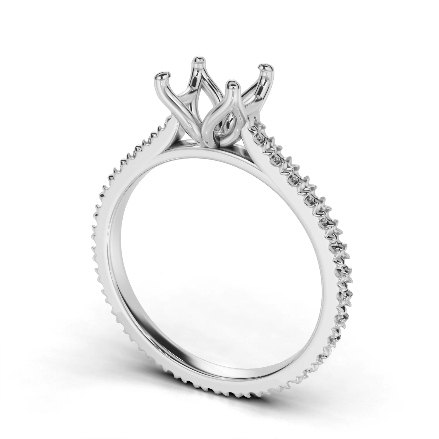 A ring head as it sits in the CounterSketch library, prongs closed over the seat