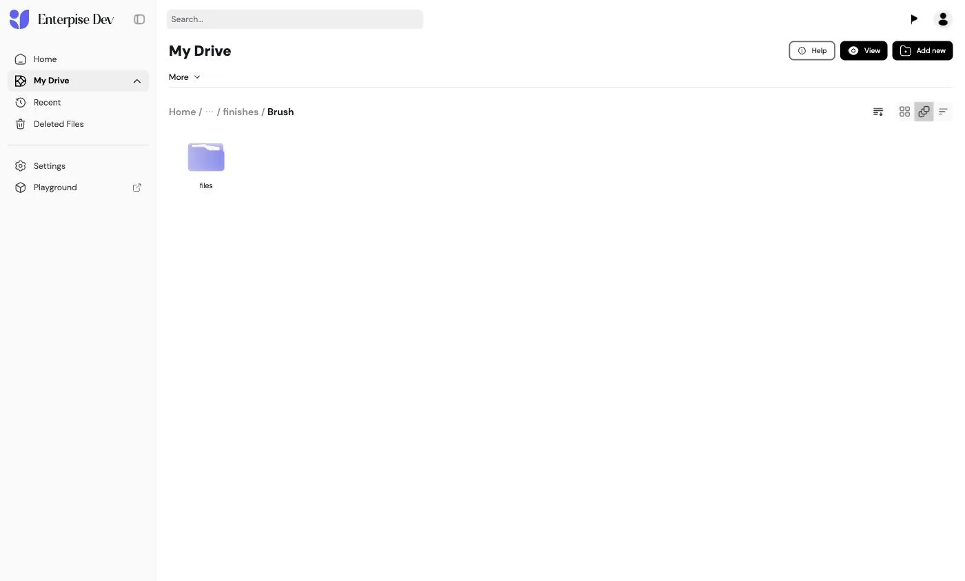 Finish folder containing the files subfolder
