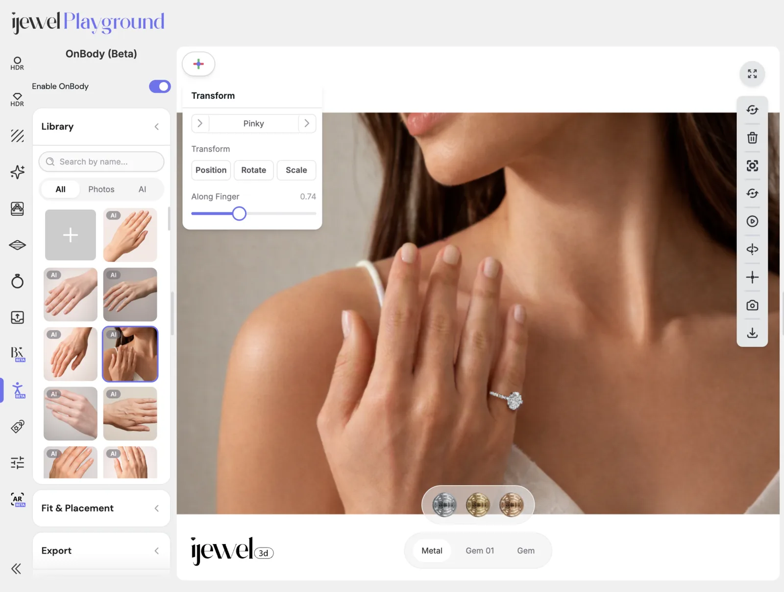 Library section with the All, Photos, and AI tabs
