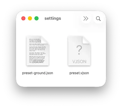 Settings file formats