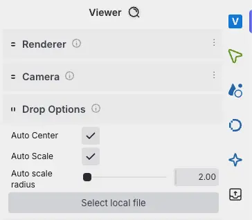 Drop Options panel