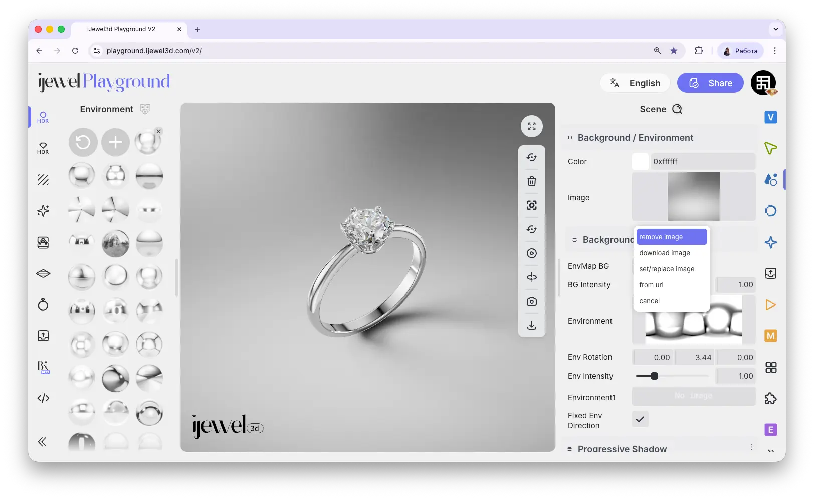 Image input context menu
