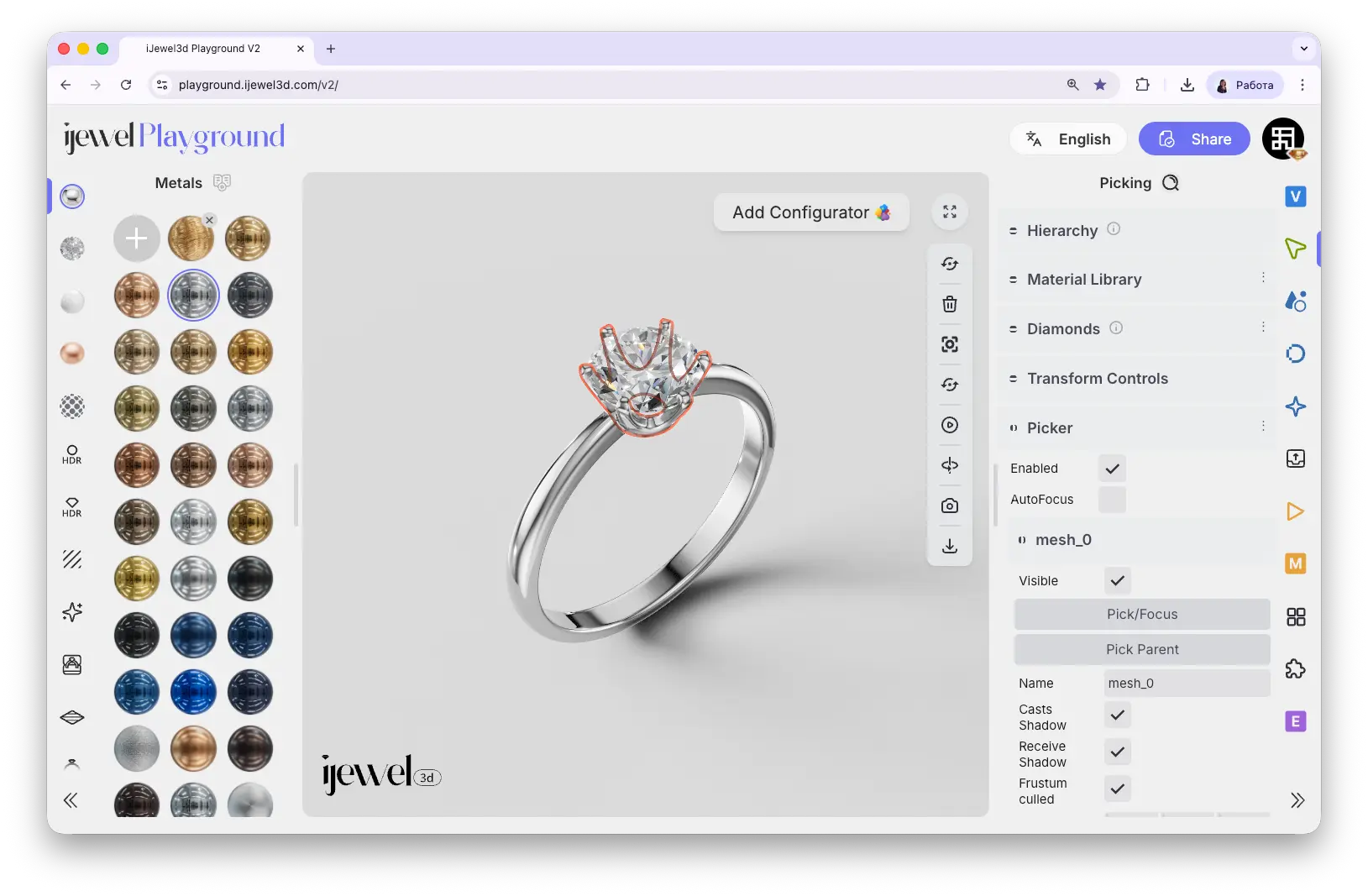 Selected object with orange outline